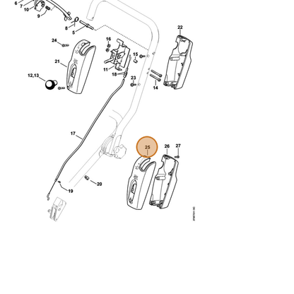 STIHL part 4224-182-1302 — IPL diagram snippet (6x zoom, amber highlight)
