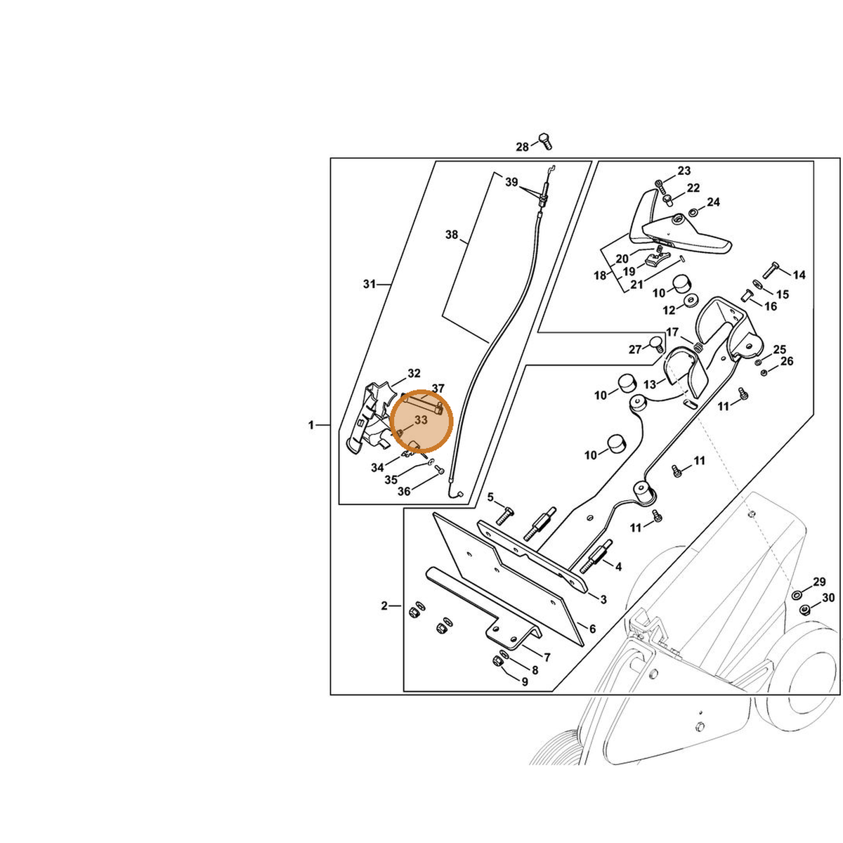 STIHL part 4224-182-4502 — IPL diagram snippet (6x zoom, amber highlight)