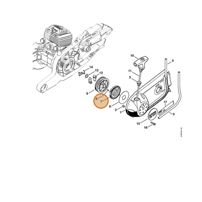 STIHL part 4224-190-0600 — IPL diagram snippet (6x zoom, amber highlight)
