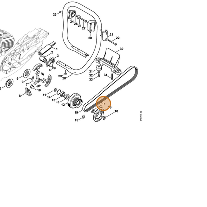 STIHL part 4224-195-0200 — IPL diagram snippet (6x zoom, amber highlight)