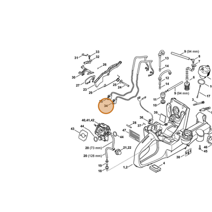 STIHL part 4224-430-0503 — IPL diagram snippet (6x zoom, amber highlight)