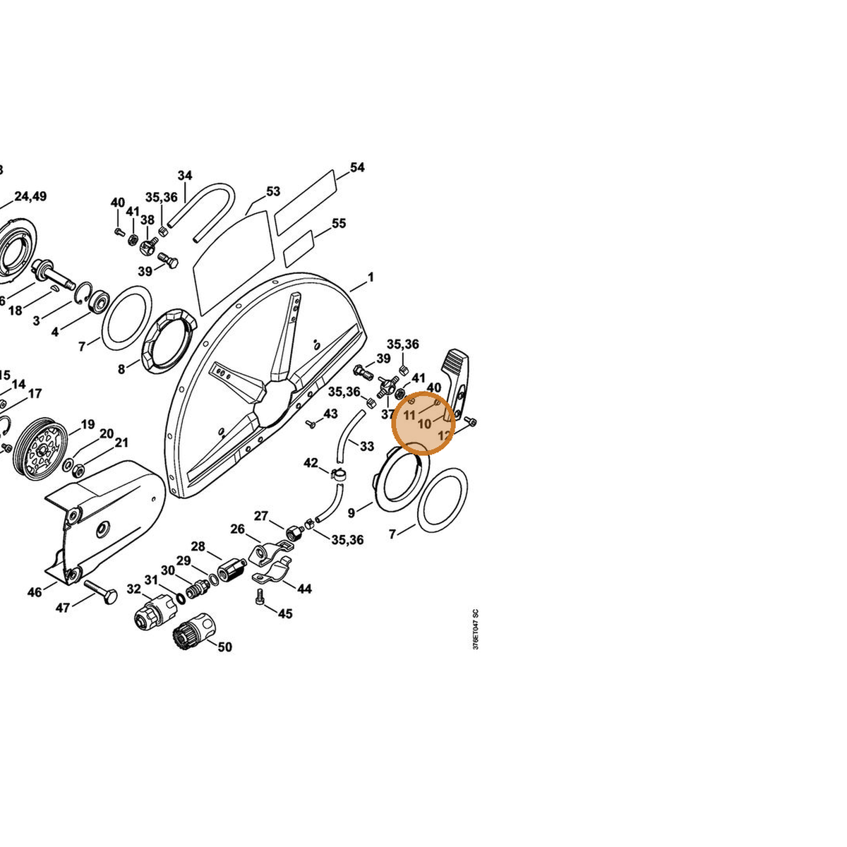 STIHL part 4224-700-2900 — IPL diagram snippet (6x zoom, amber highlight)