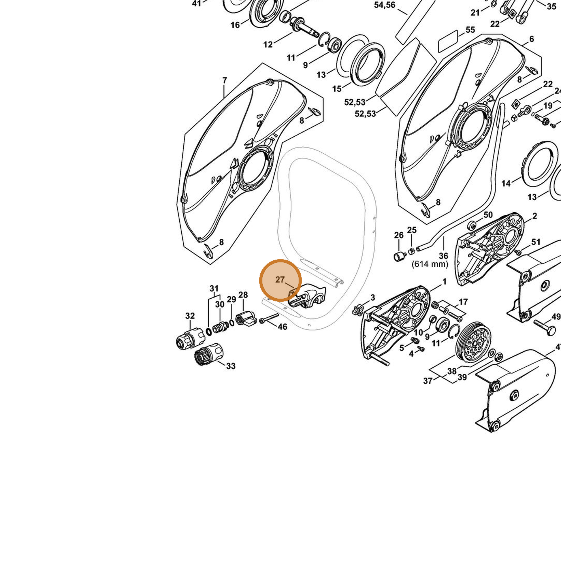STIHL part 4224-700-6801 — IPL diagram snippet (6x zoom, amber highlight)