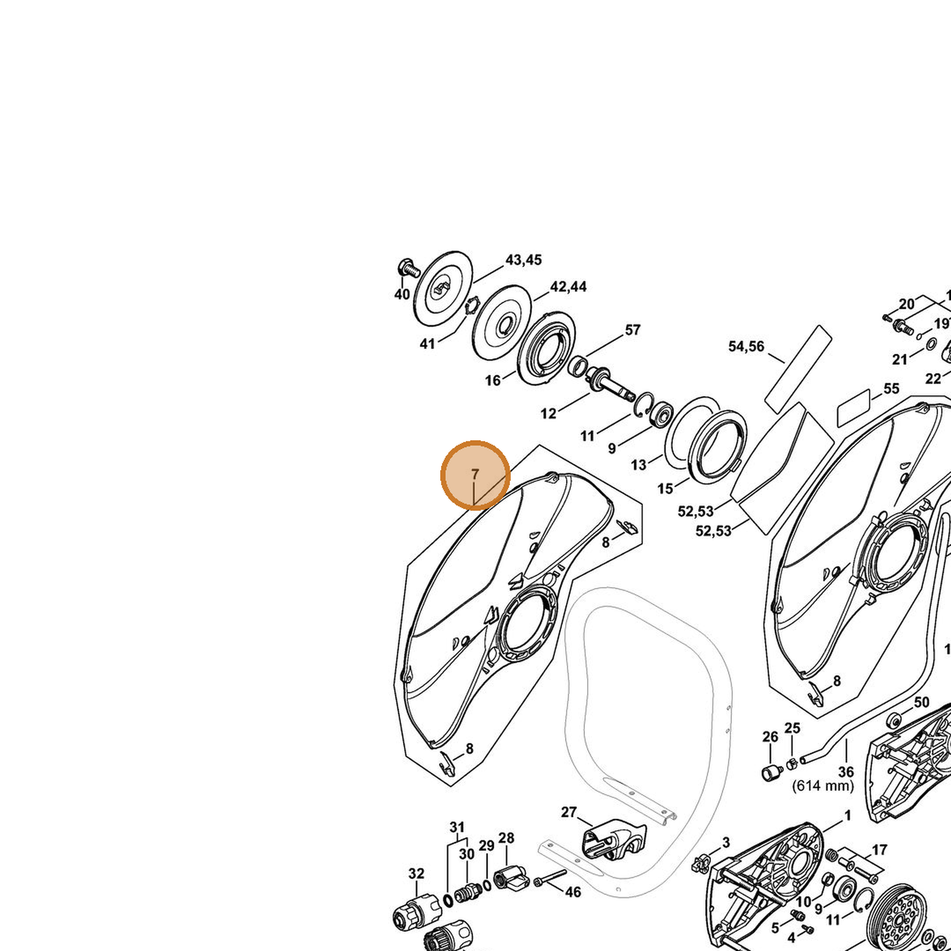 STIHL part 4224-700-8102 — IPL diagram snippet (6x zoom, amber highlight)