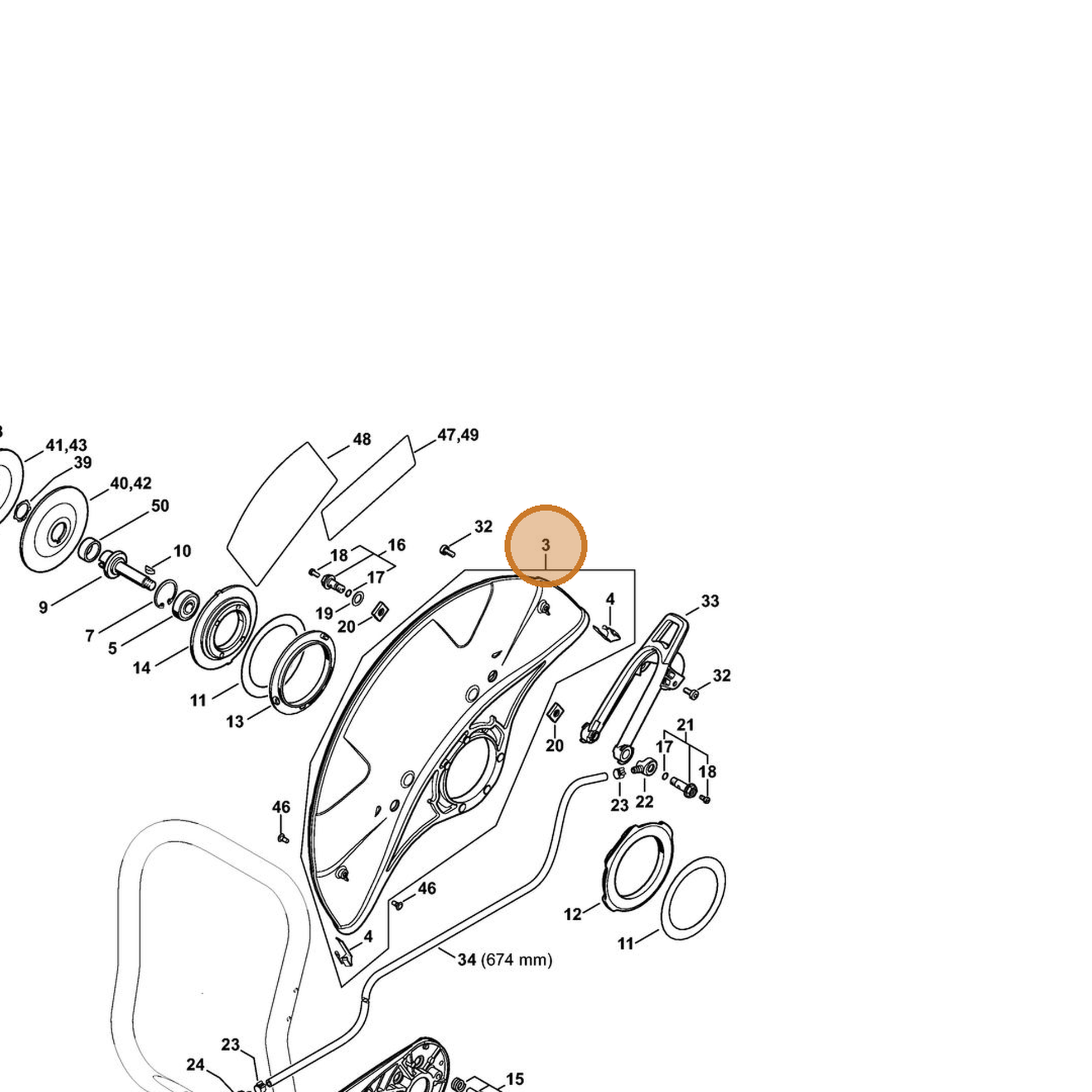 STIHL part 4224-700-8110 — IPL diagram snippet (6x zoom, amber highlight)