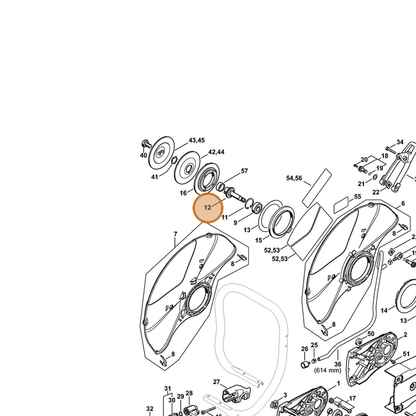 STIHL part 4224-704-0502 — IPL diagram snippet (6x zoom, amber highlight)