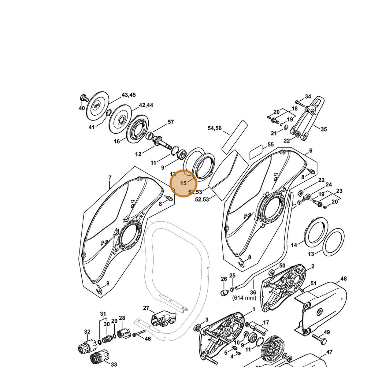 STIHL part 4224-706-8801 — IPL diagram snippet (6x zoom, amber highlight)