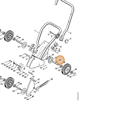 STIHL part 4224-711-0900 — IPL diagram snippet (6x zoom, amber highlight)