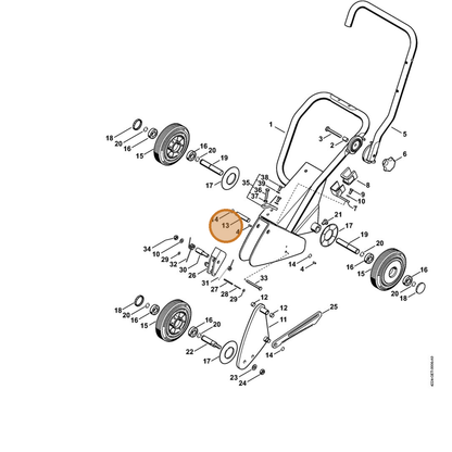 STIHL part 4224-711-0902 — IPL diagram snippet (6x zoom, amber highlight)