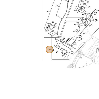 STIHL part 4224-790-0704 — IPL diagram snippet (6x zoom, amber highlight)