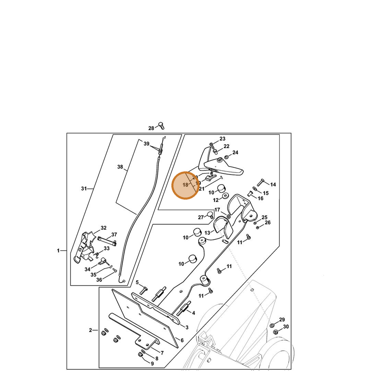 STIHL part 4224-790-2000 — IPL diagram snippet (6x zoom, amber highlight)