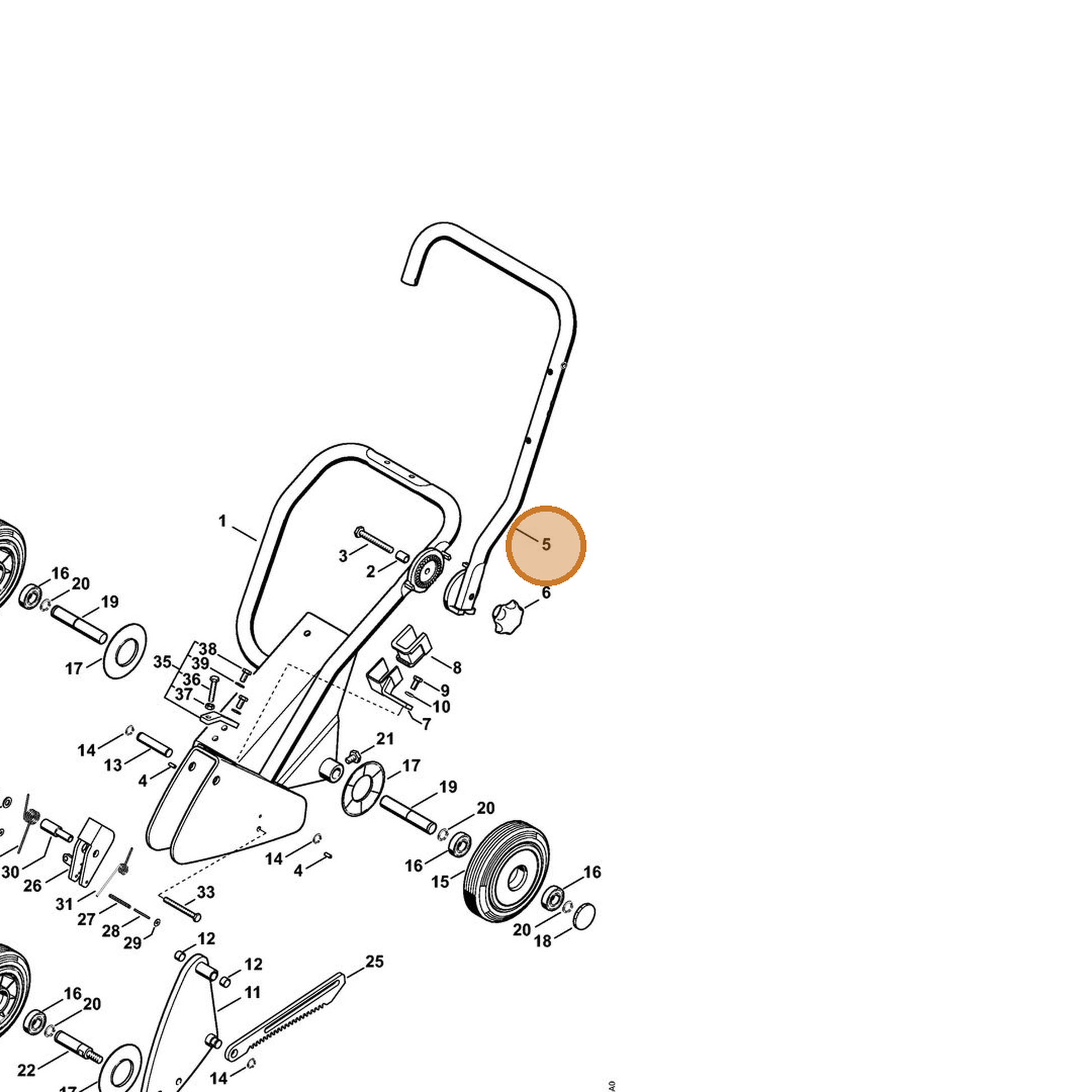 STIHL part 4224-790-2301 — IPL diagram snippet (6x zoom, amber highlight)