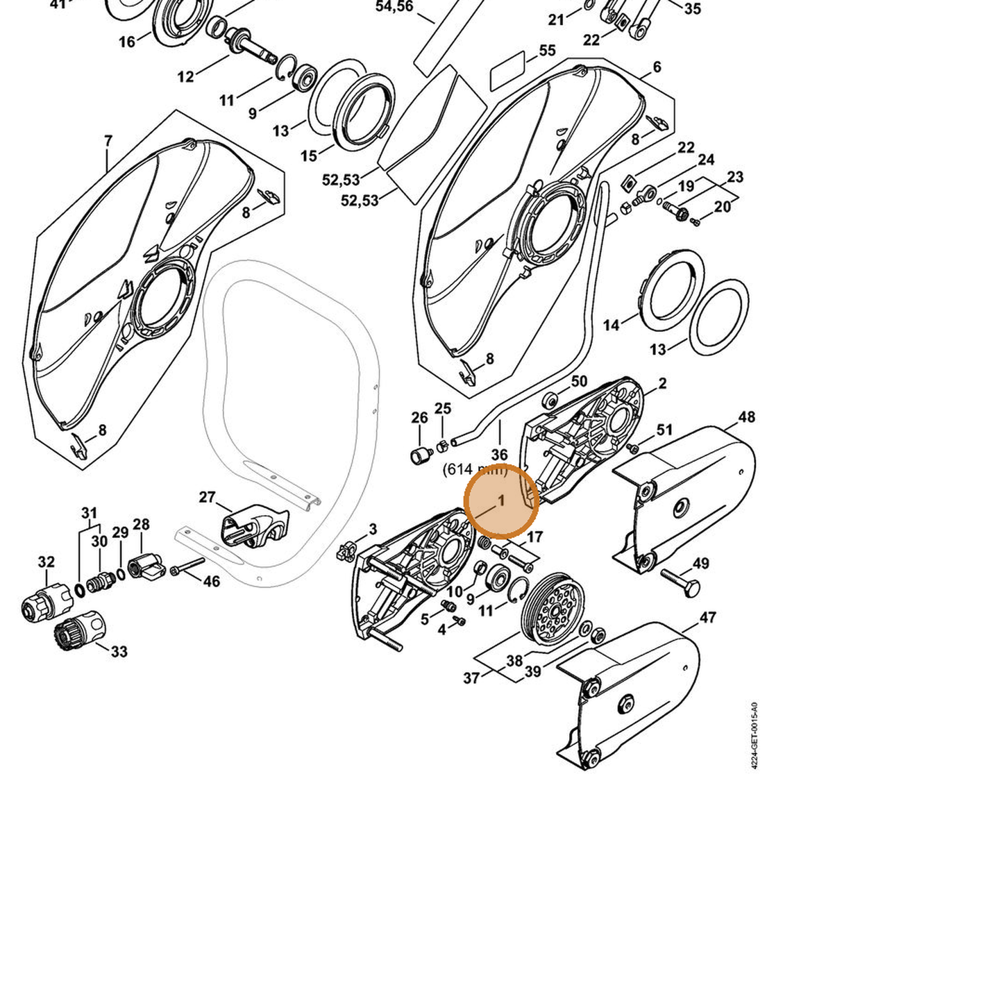 STIHL part 4224-790-5301 — IPL diagram snippet (6x zoom, amber highlight)