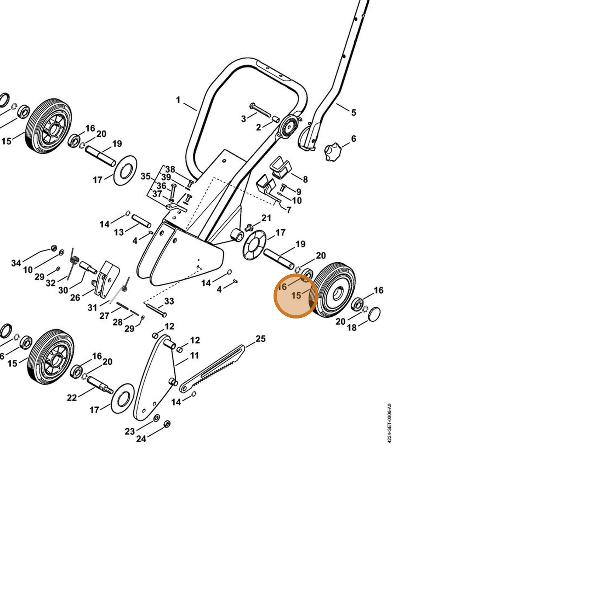 STIHL part 4224-790-5700 — IPL diagram snippet (6x zoom, amber highlight)