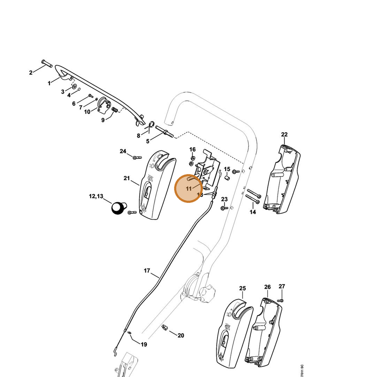STIHL part 4224-790-6201 — IPL diagram snippet (6x zoom, amber highlight)