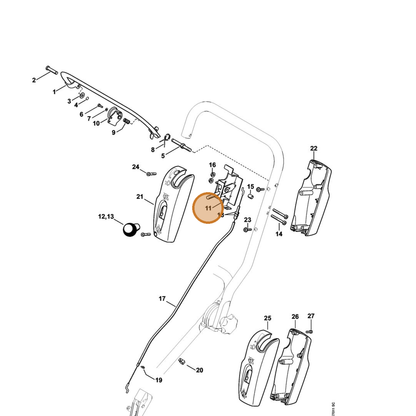STIHL part 4224-790-6201 — IPL diagram snippet (6x zoom, amber highlight)