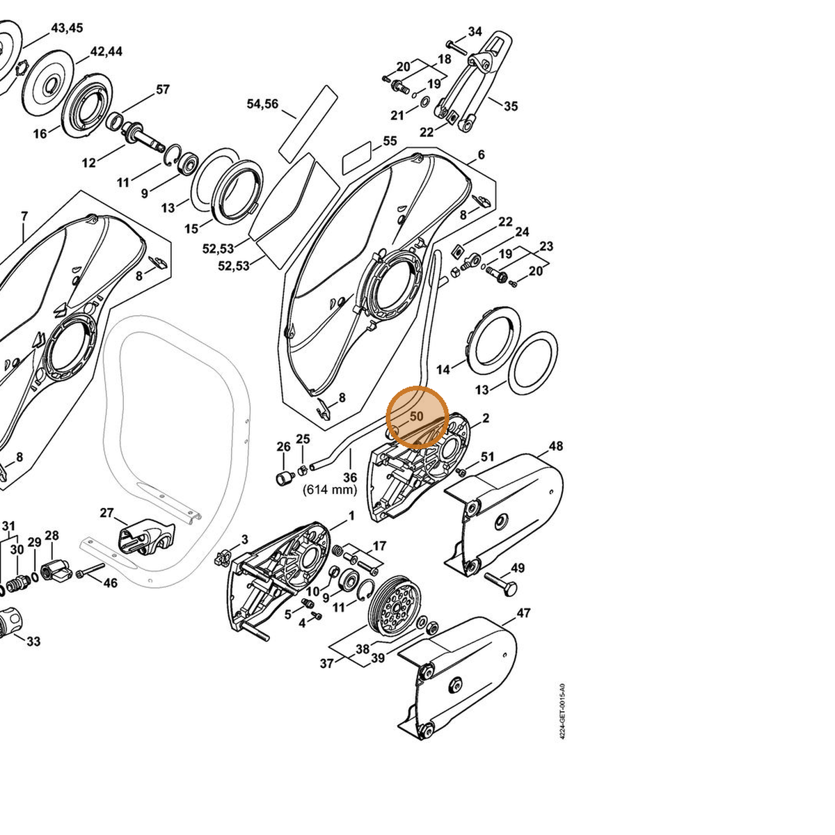STIHL part 4224-790-9300 — IPL diagram snippet (6x zoom, amber highlight)