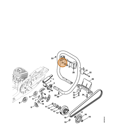 STIHL part 4224-790-9900 — IPL diagram snippet (6x zoom, amber highlight)