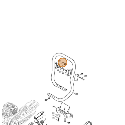STIHL part 4224-790-9904 — IPL diagram snippet (6x zoom, amber highlight)