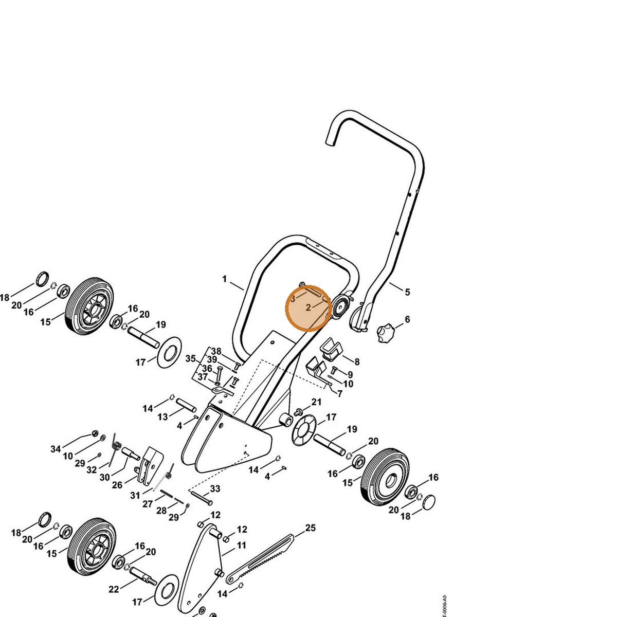 STIHL part 4224-791-7201 — IPL diagram snippet (6x zoom, amber highlight)