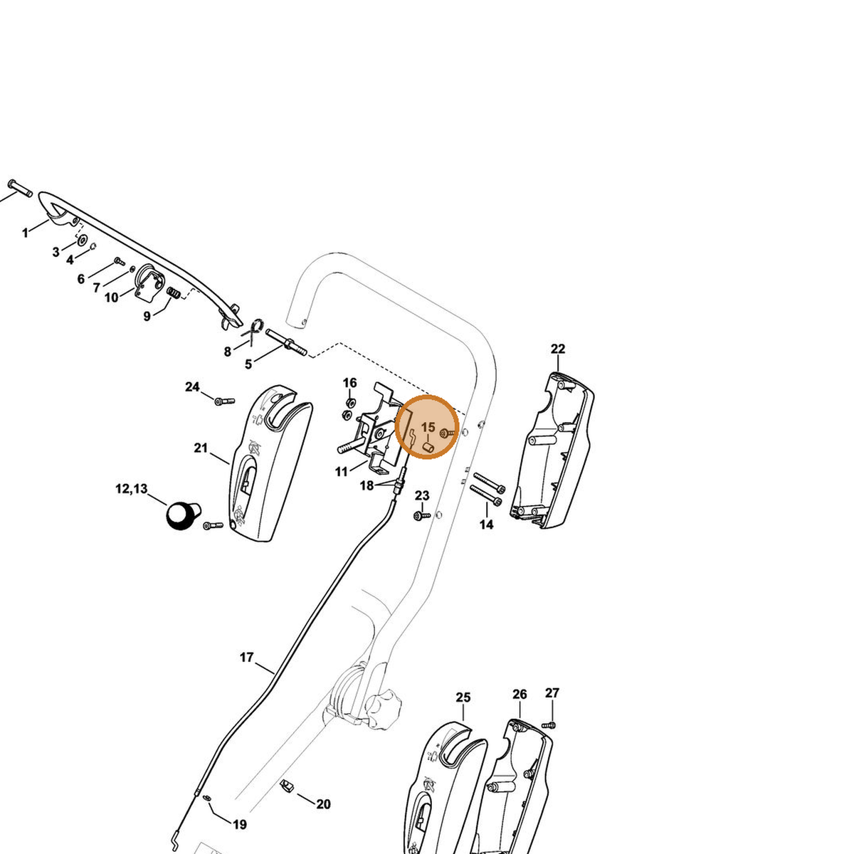 STIHL part 4224-791-7202 — IPL diagram snippet (6x zoom, amber highlight)