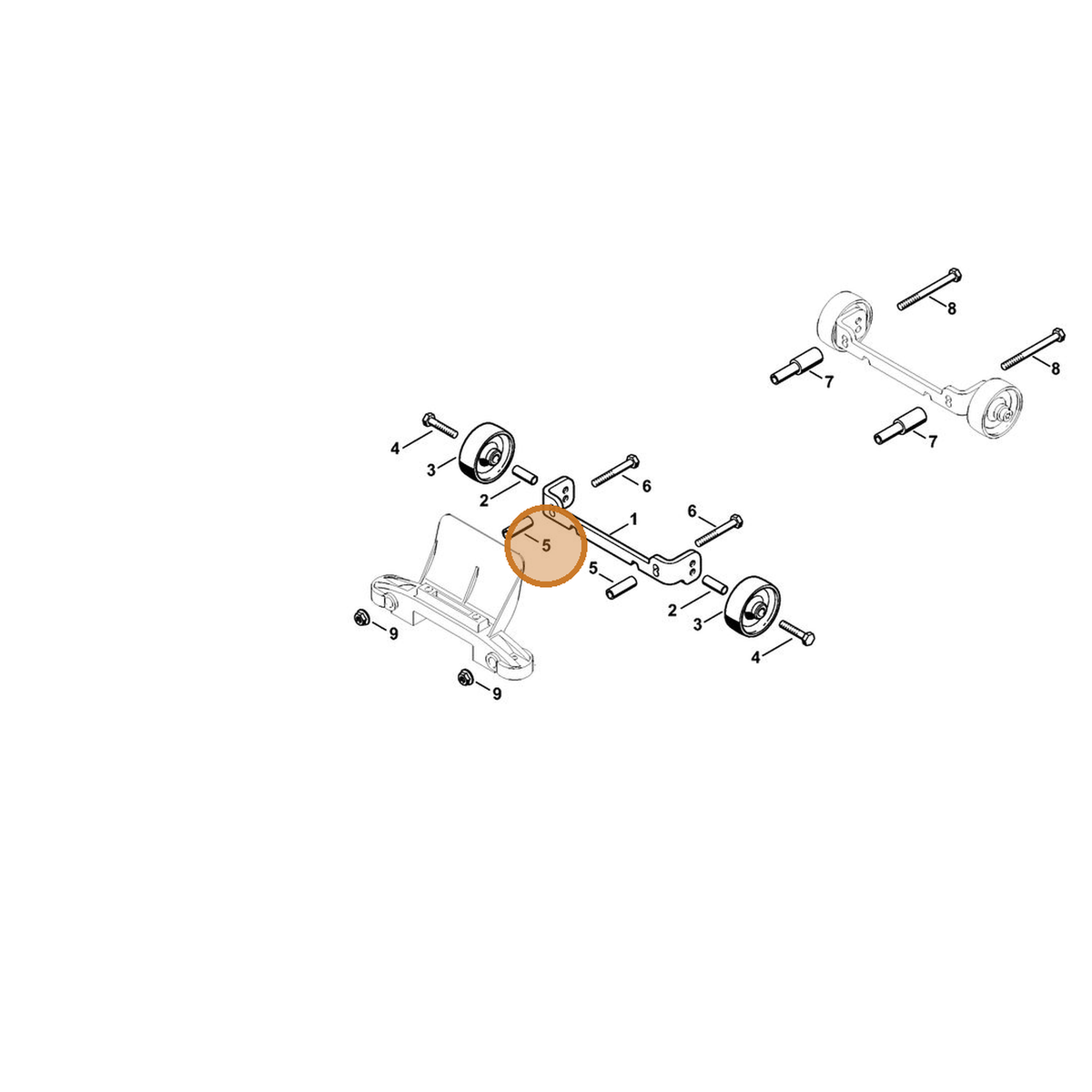 STIHL part 4224-791-7204 — IPL diagram snippet (6x zoom, amber highlight)