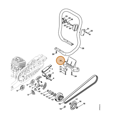 STIHL part 4224-791-7602 — IPL diagram snippet (6x zoom, amber highlight)