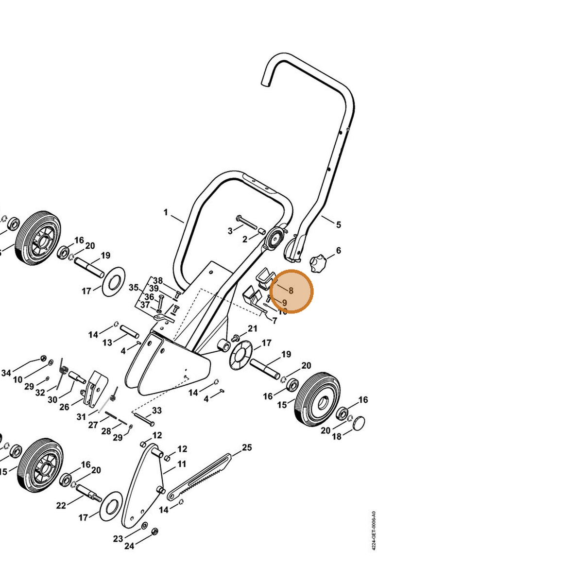 STIHL part 4224-791-9300 — IPL diagram snippet (6x zoom, amber highlight)