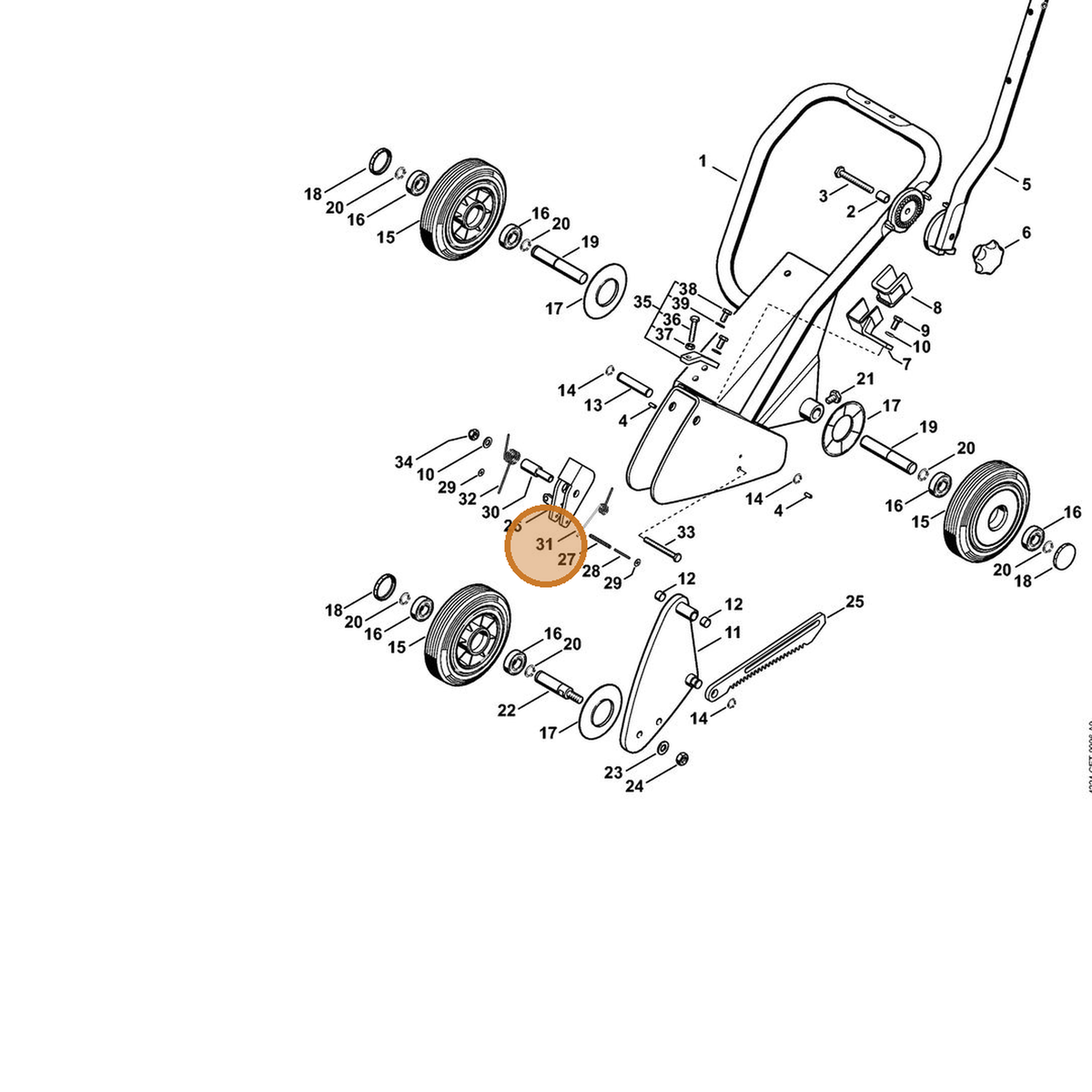 STIHL part 4224-793-2000 — IPL diagram snippet (6x zoom, amber highlight)