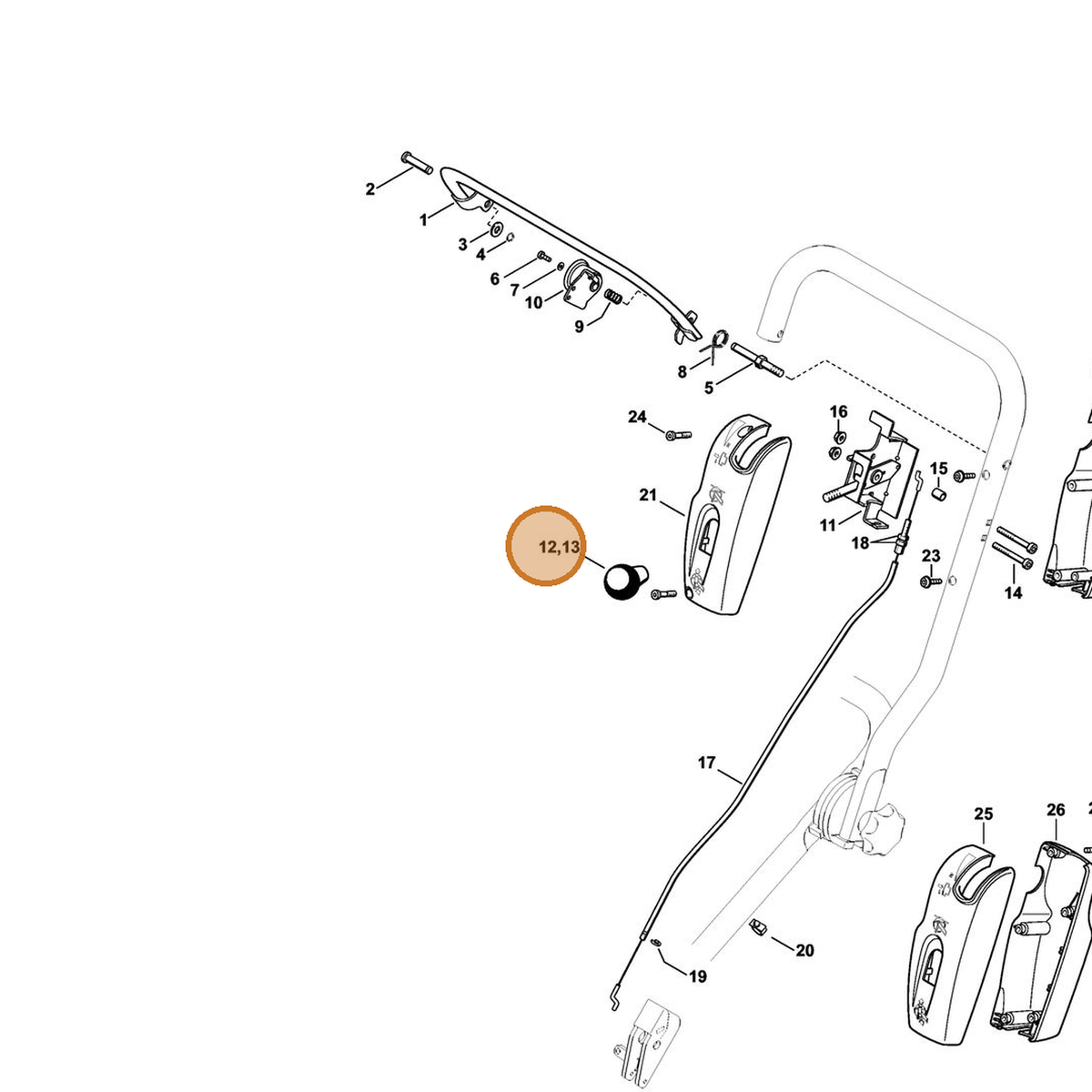 STIHL part 4224-793-2800 — IPL diagram snippet (6x zoom, amber highlight)