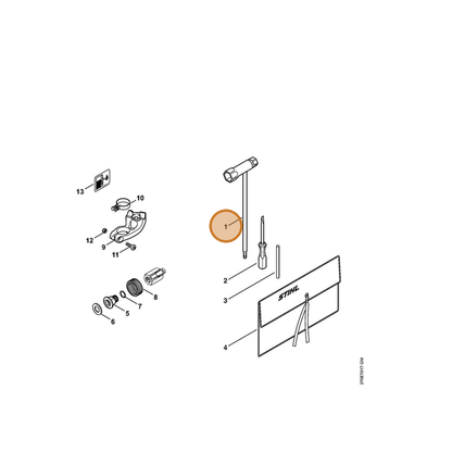 STIHL part 4224-890-3400 — IPL diagram snippet (6x zoom, amber highlight)