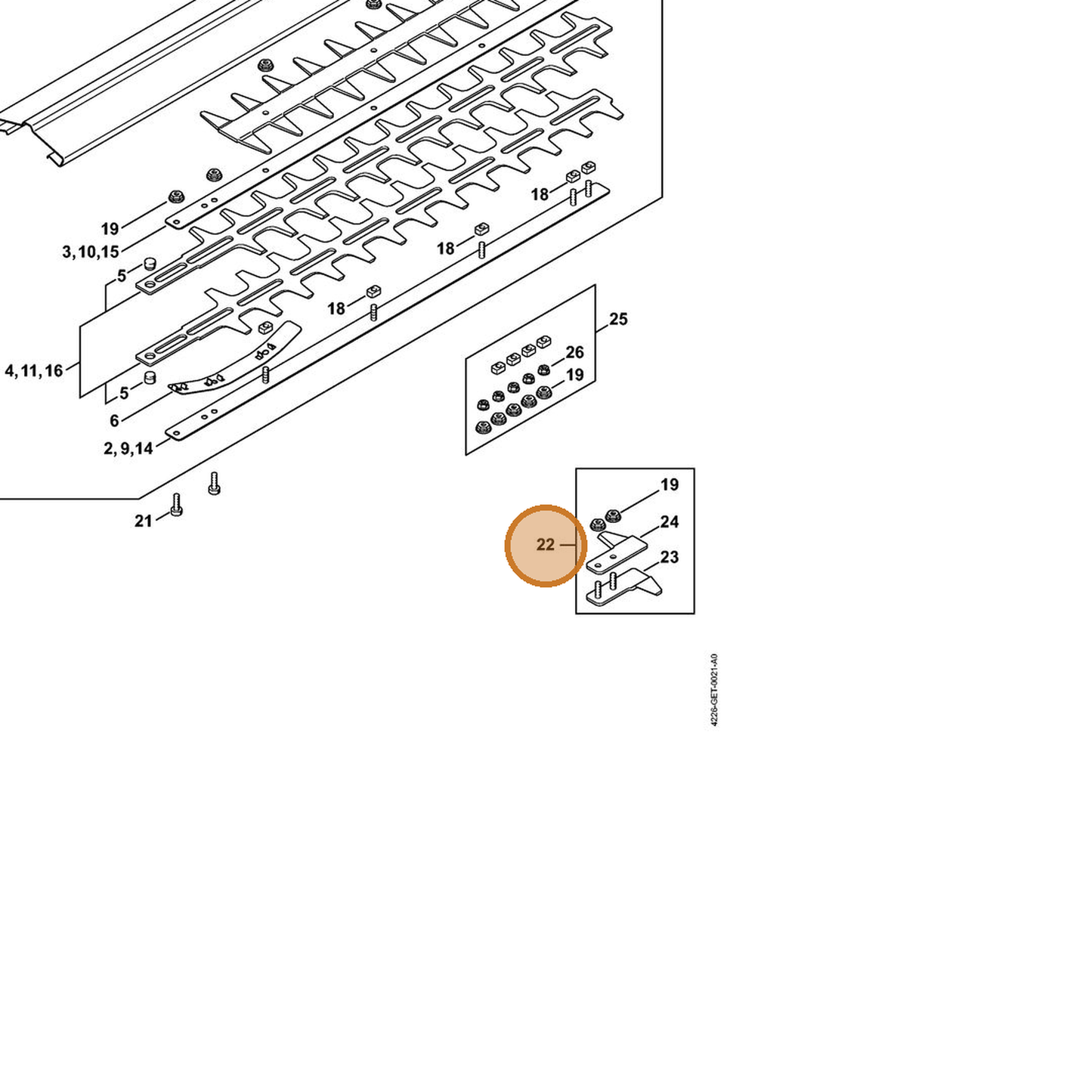 STIHL part 4226-007-1003 — IPL diagram snippet (6x zoom, amber highlight)