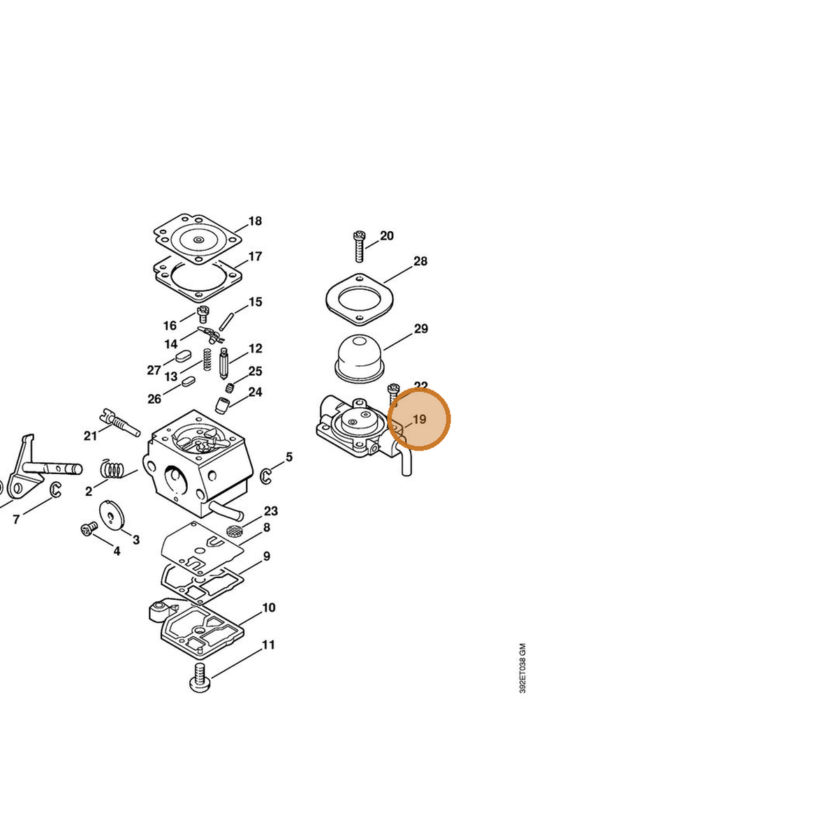 STIHL part 4226-120-2200 — IPL diagram snippet (6x zoom, amber highlight)