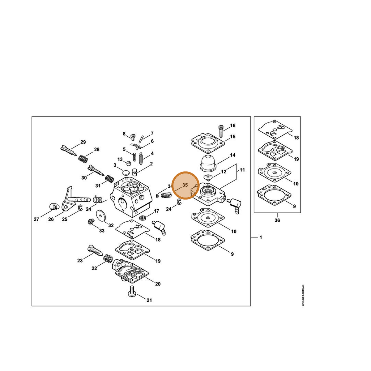 STIHL part 4226-120-8701 — IPL diagram snippet (6x zoom, amber highlight)