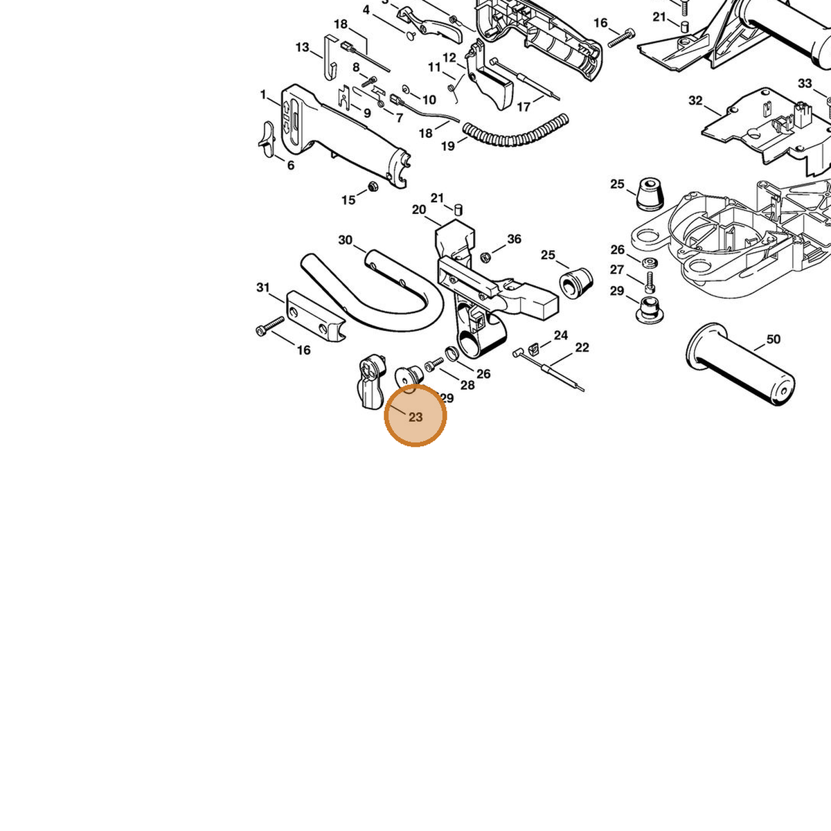 STIHL part 4226-162-5002 — IPL diagram snippet (6x zoom, amber highlight)