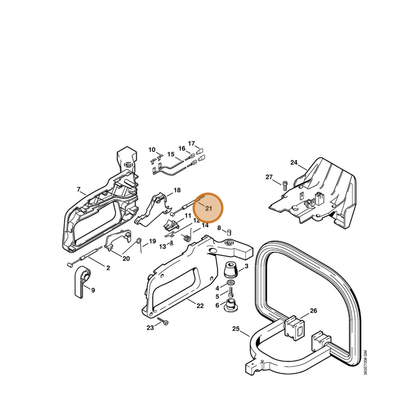 STIHL part 4226-180-1100 — IPL diagram snippet (6x zoom, amber highlight)