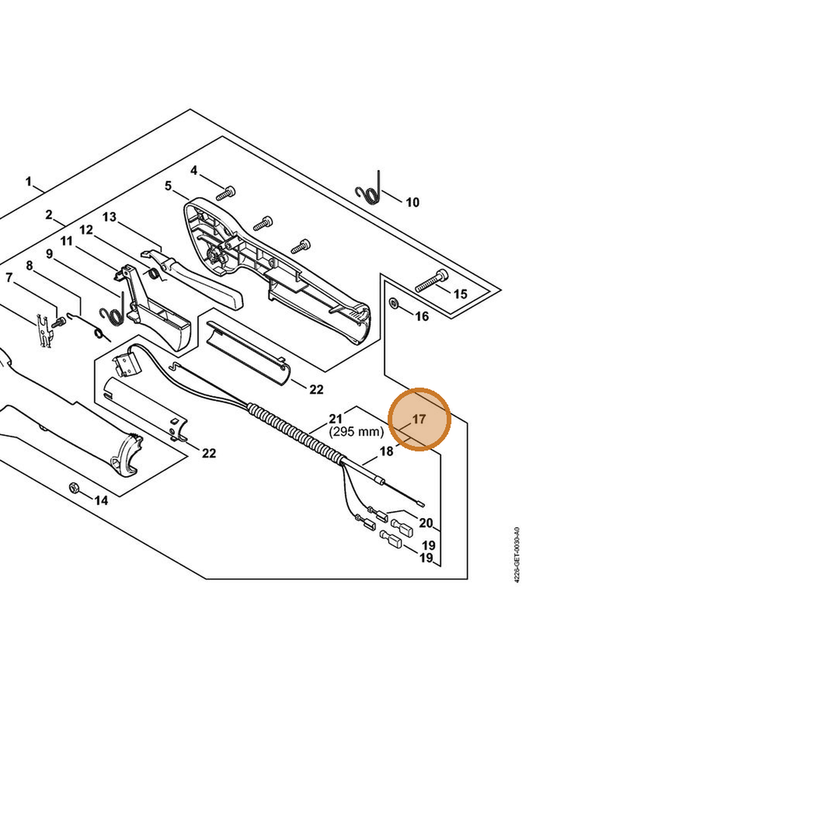 STIHL part 4226-180-1107 — IPL diagram snippet (6x zoom, amber highlight)