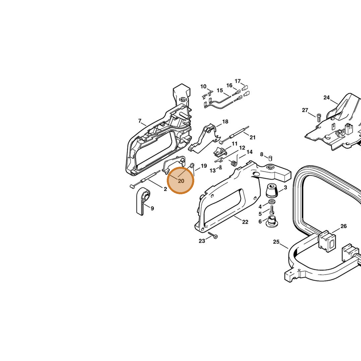 STIHL part 4226-182-0800 — IPL diagram snippet (6x zoom, amber highlight)