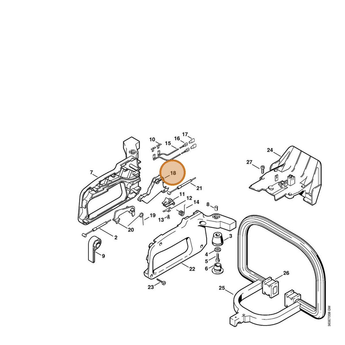 STIHL part 4226-182-1000 — IPL diagram snippet (6x zoom, amber highlight)
