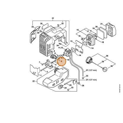 STIHL part 4226-182-7601 — IPL diagram snippet (6x zoom, amber highlight)