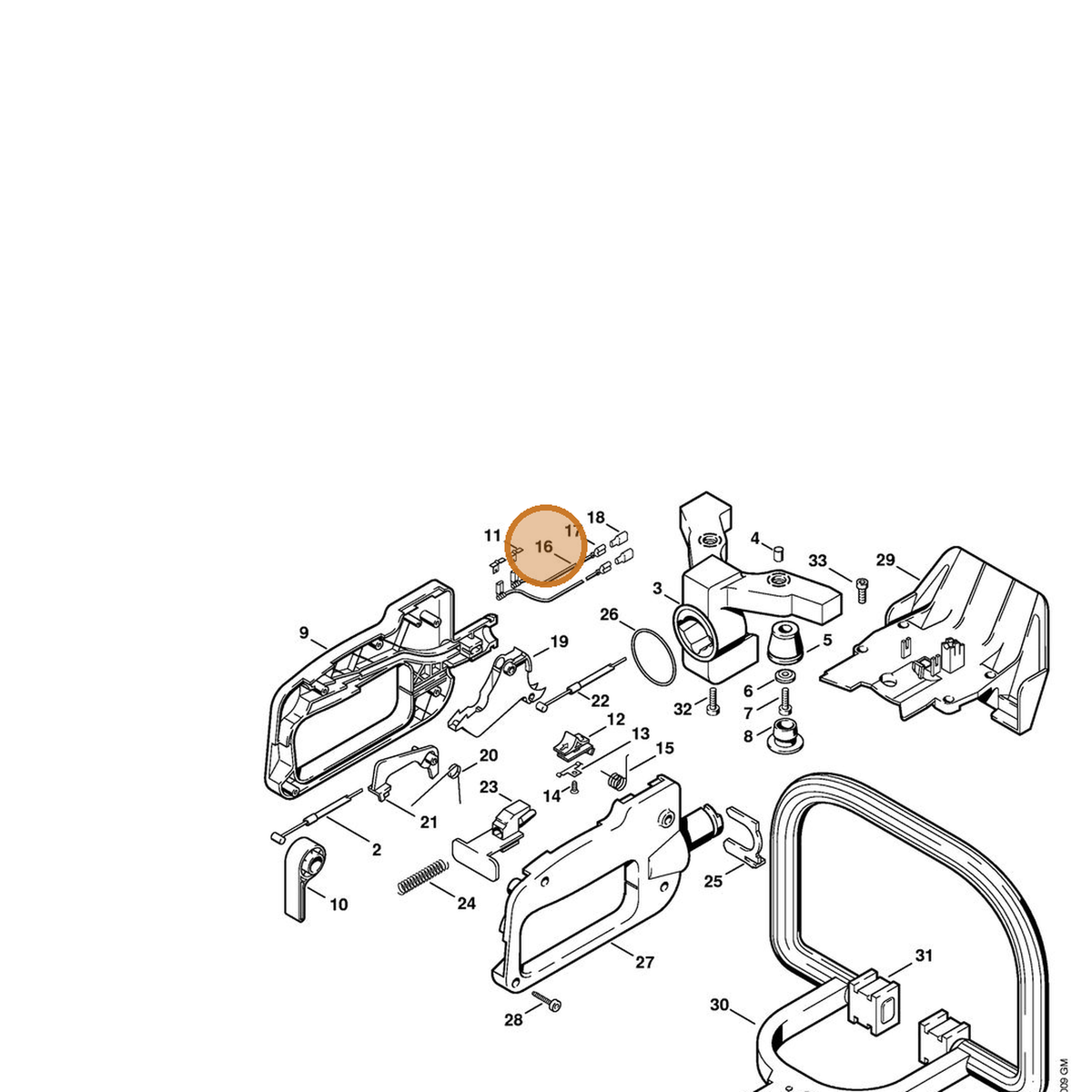STIHL part 4226-440-1101 — IPL diagram snippet (6x zoom, amber highlight)
