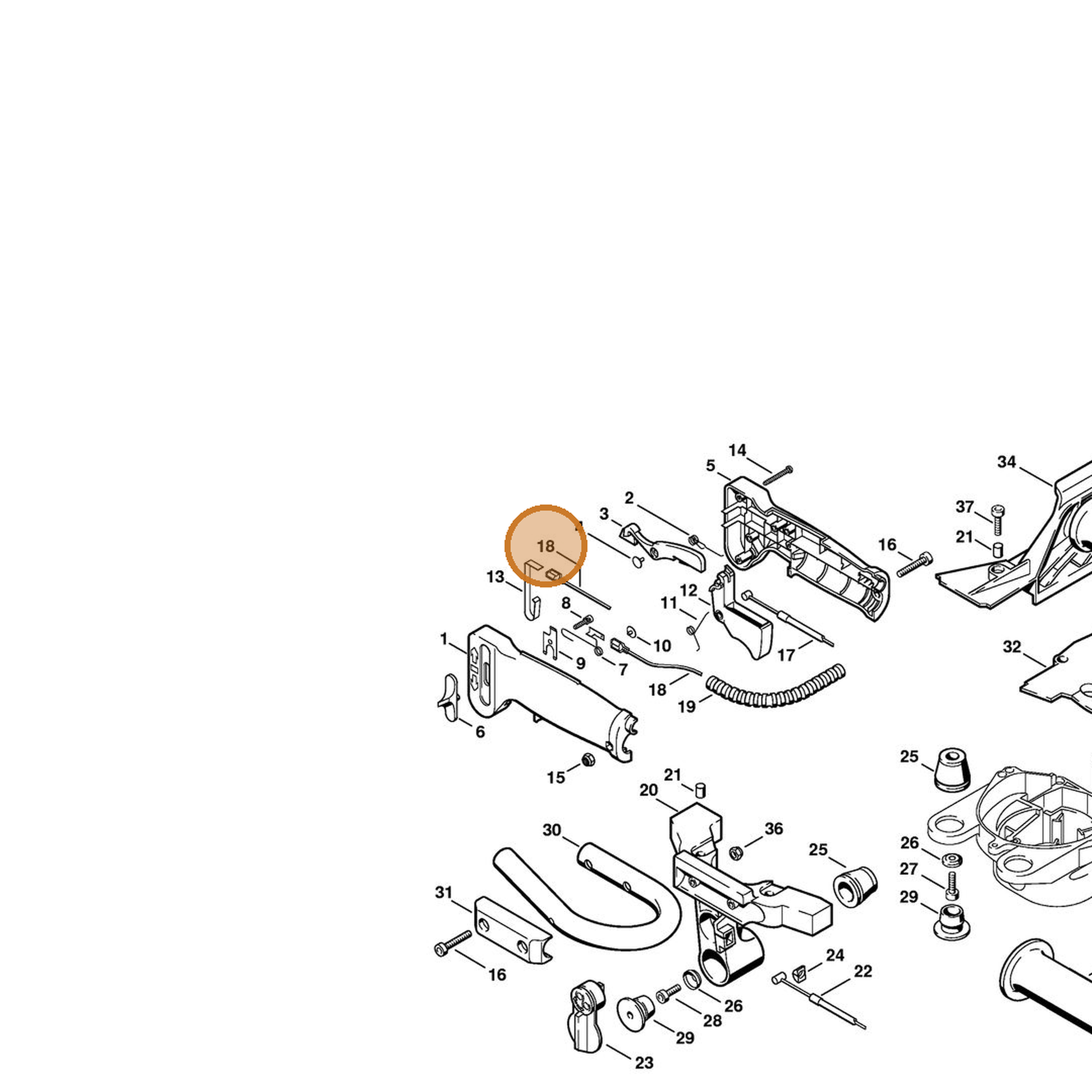 STIHL part 4226-440-1102 — IPL diagram snippet (6x zoom, amber highlight)