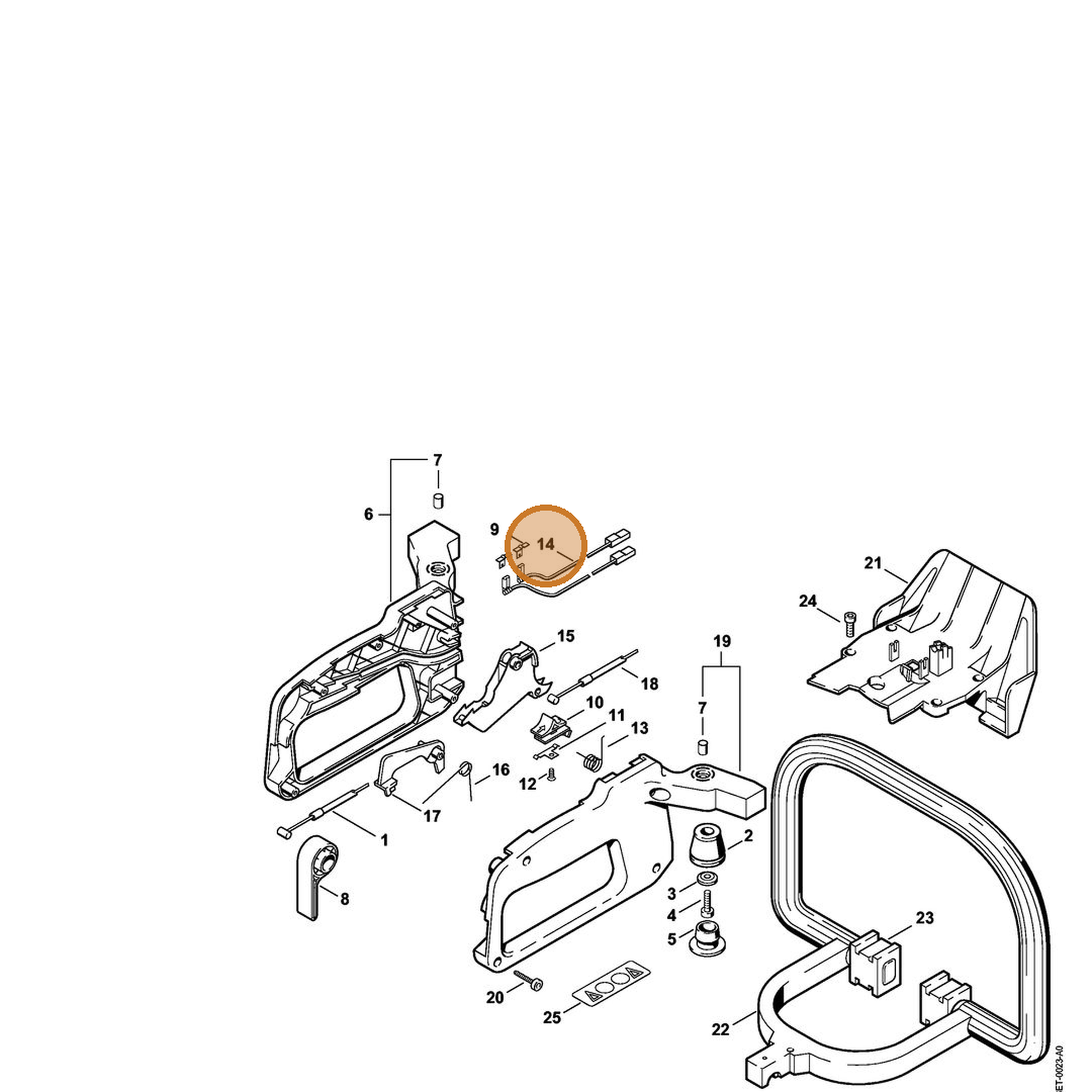 STIHL part 4226-440-1104 — IPL diagram snippet (6x zoom, amber highlight)