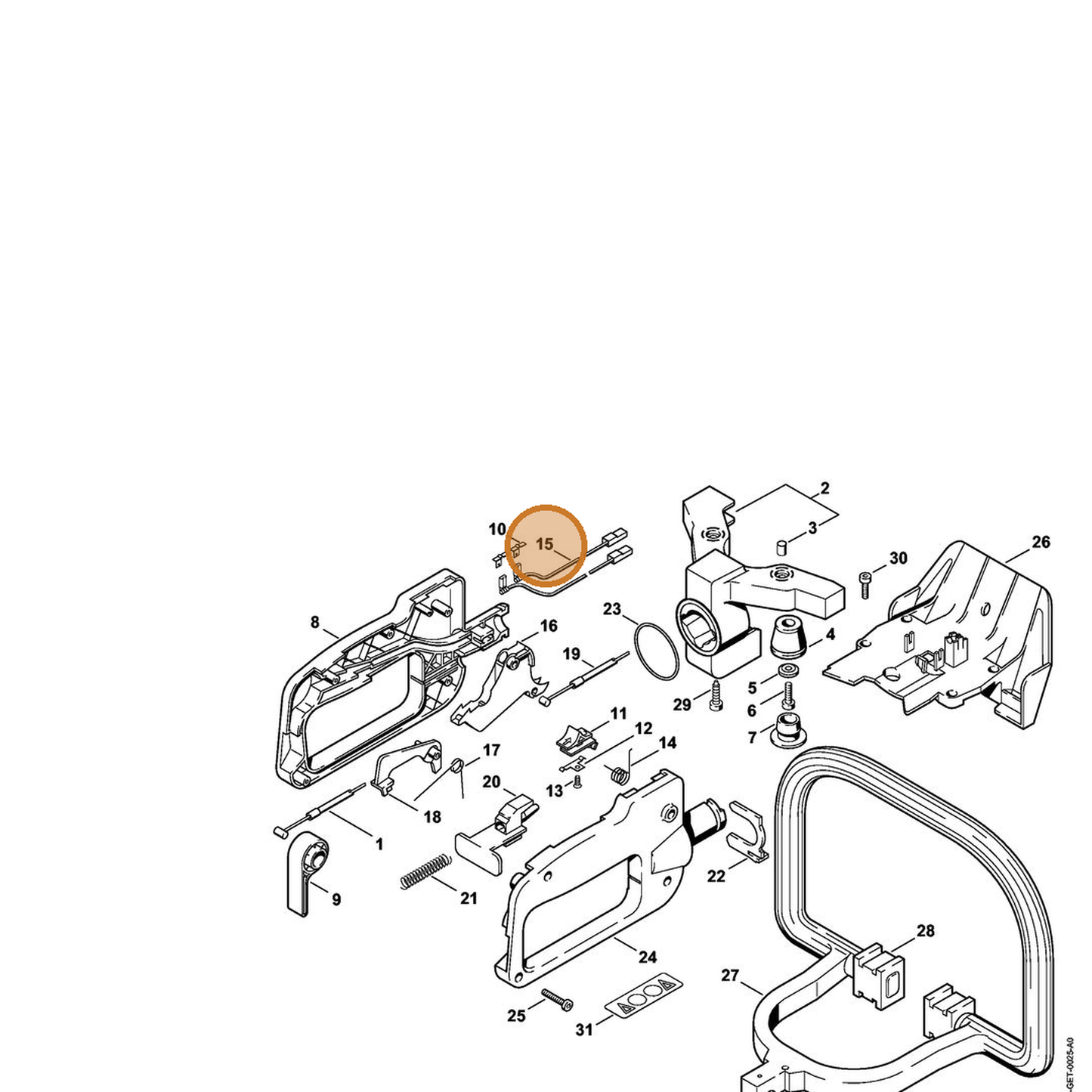 STIHL part 4226-440-1105 — IPL diagram snippet (6x zoom, amber highlight)
