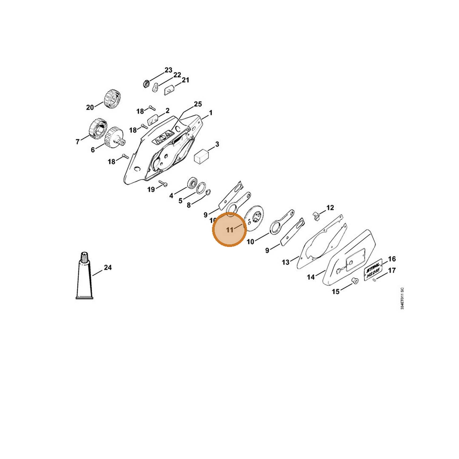 STIHL part 4226-640-7500 — IPL diagram snippet (6x zoom, amber highlight)