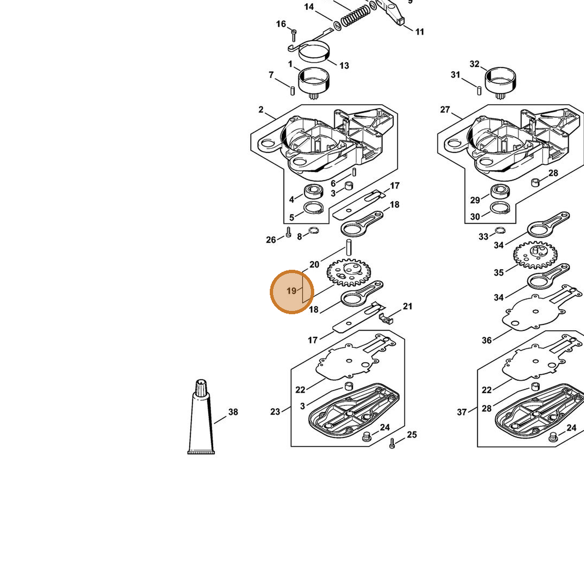 STIHL part 4226-640-7503 — IPL diagram snippet (6x zoom, amber highlight)