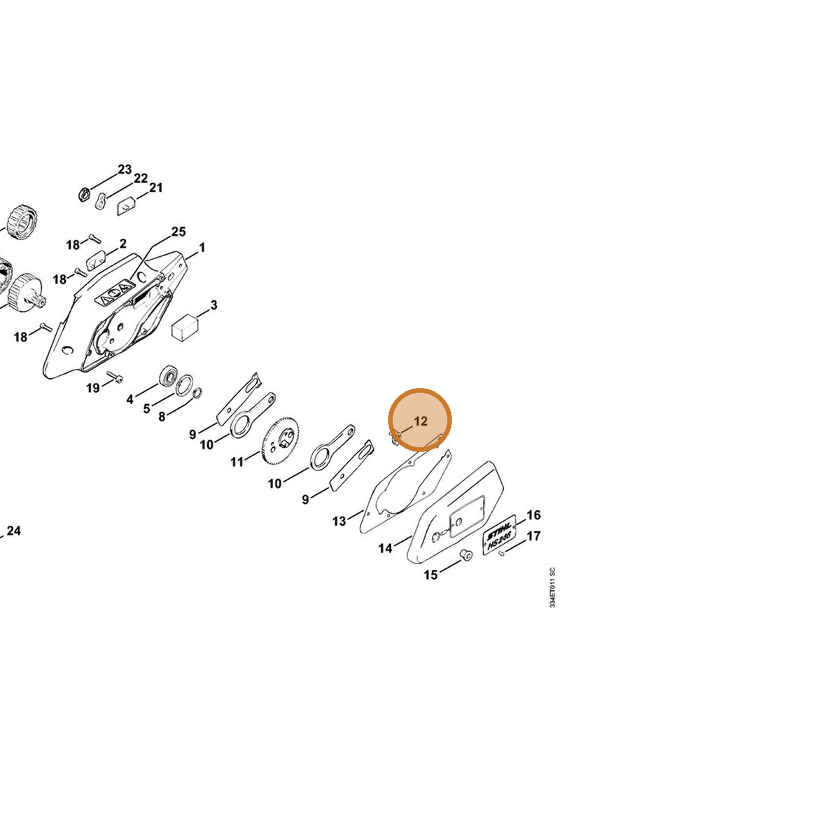 STIHL part 4226-649-0301 — IPL diagram snippet (6x zoom, amber highlight)