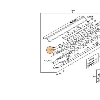 STIHL part 4226-704-3500 — IPL diagram snippet (6x zoom, amber highlight)