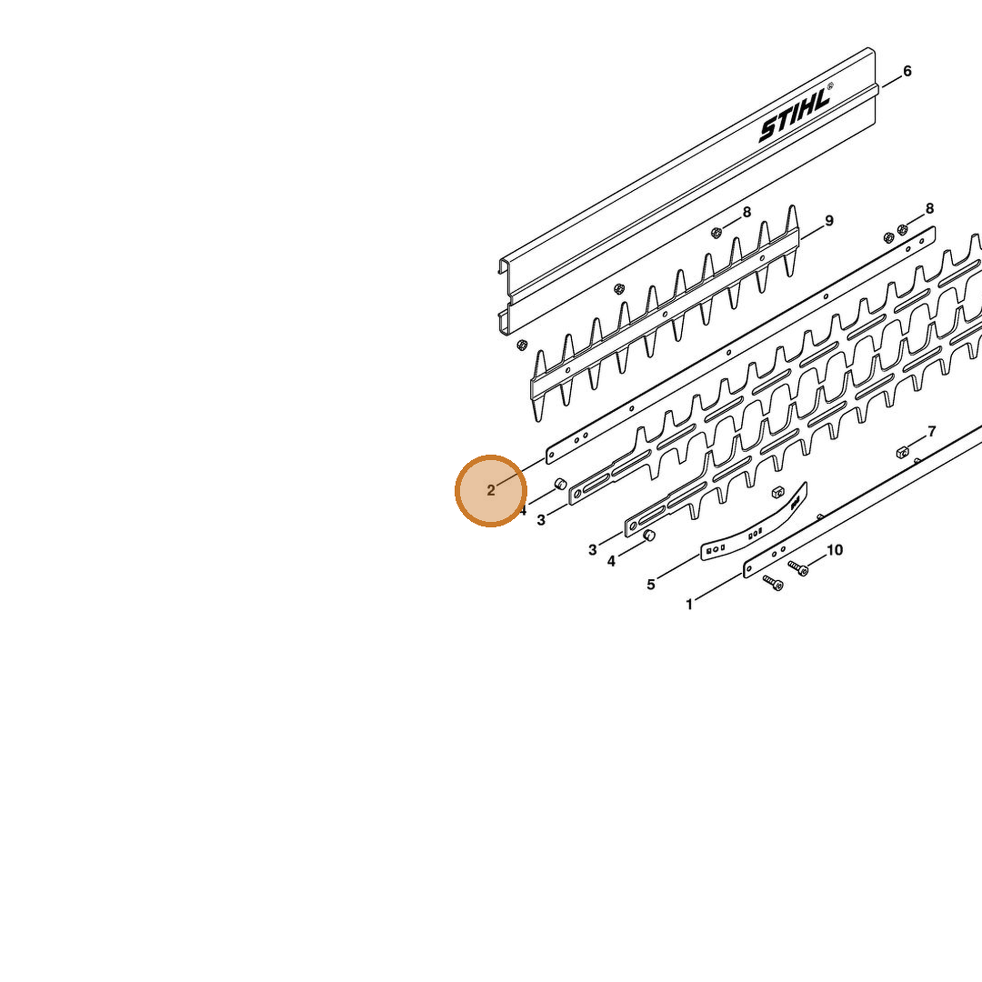 STIHL part 4226-704-3501 — IPL diagram snippet (6x zoom, amber highlight)