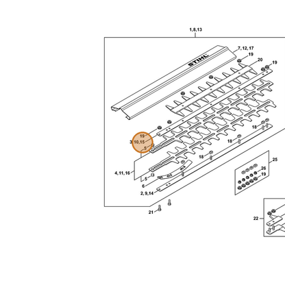 STIHL part 4226-704-3502 — IPL diagram snippet (6x zoom, amber highlight)